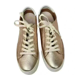 NEW SOLUDOS women's ibiza platform sneaker metallic Shoes Sz 8.5